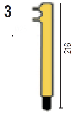 PCP – PTE elektróda tartó 25x216mm