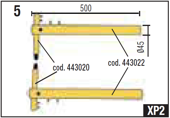 PCP – PTE kar készlet XP1 500mm