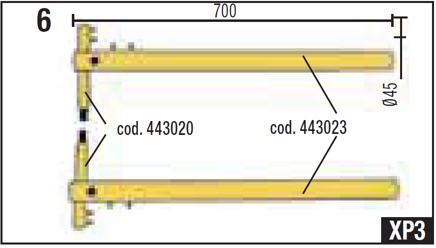 PCP – PTE kar készlet XP1 700mm