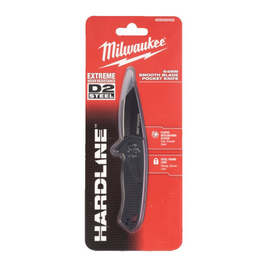 Milwaukee Összecs. kés 64 mm, D2 acél, fekete